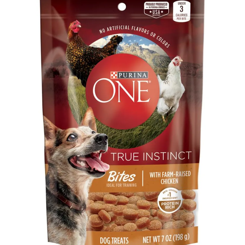 Purina One True Instinct Chicken Bites Soft and Chewy Training Dog Treats - 7 Oz - Case of 5
