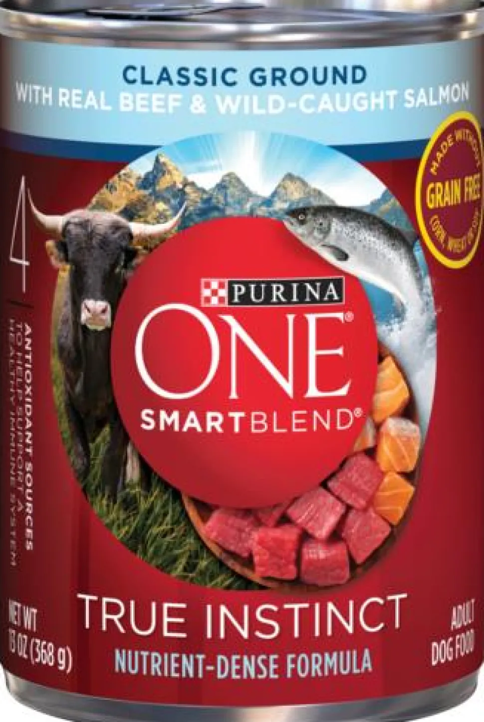Purina One True Instinct Classic Ground Beef and Wild-Caught Salmon Canned Dog Food - 13 Oz - Case of 12