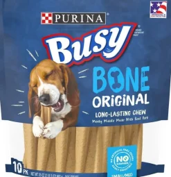 Purina Original Busy Bone with Real Meat Pork Hard Chews Dog Treats - Tiny - 6.5 Oz - Case of 8
