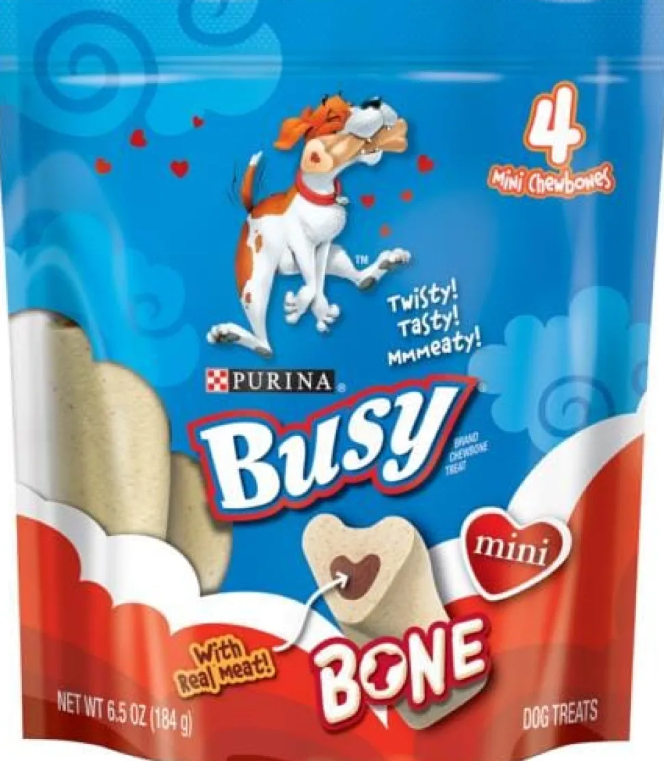 Purina Original Busy Bone with Real Meat Pork Hard Chews Dog Treats - Mini - 6.5 Oz - Case of 8