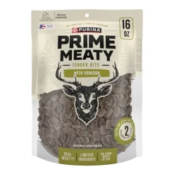 Purina Prime Bits Tender and Meaty Wild Venison Jerky Dog Treats - 16 Oz - Case of 5