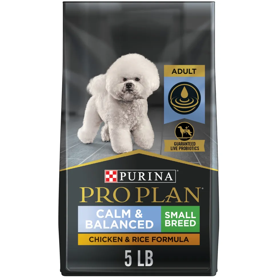 Purina Pro Plan Calm and Balanced Chicken and Rice Adult Small Breed Dry Dog Food - 5 Lbs - Case of 5