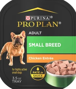Purina Pro Plan Chicken in Sauce Pate Entrée Small-Breed Adult Wet Dog Food Trays - 3.5 Oz - Case of 12