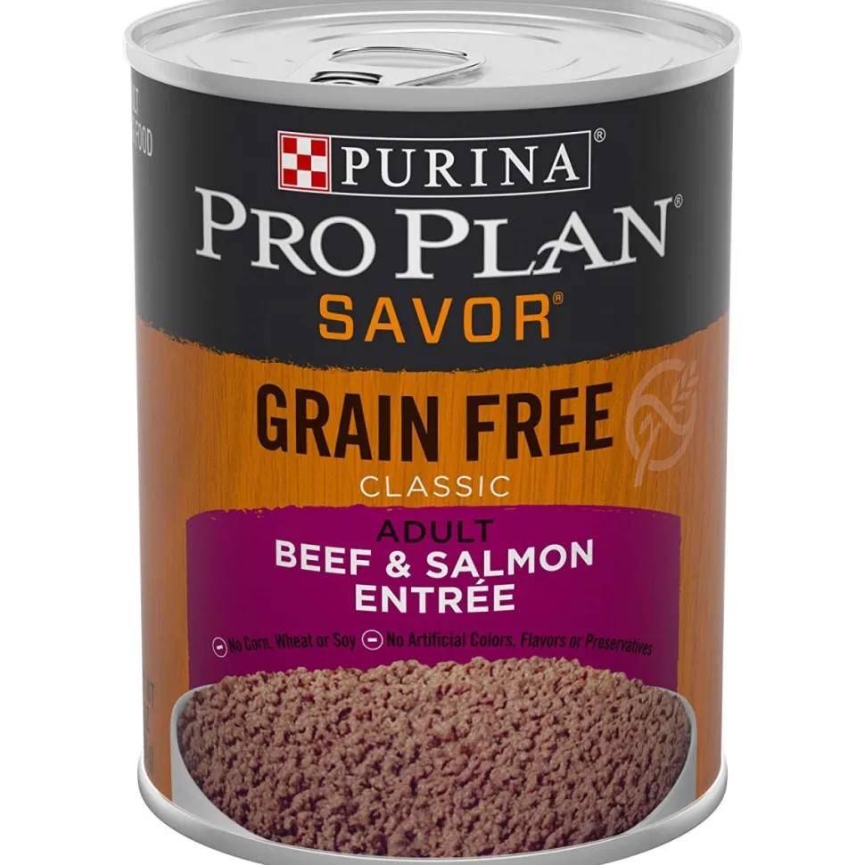 Purina Pro Plan Complete Essentials Grain-Free Classic Beef and Salmon Pate Entrée Adult Canned Dog Food - 13 Oz - Case of 12