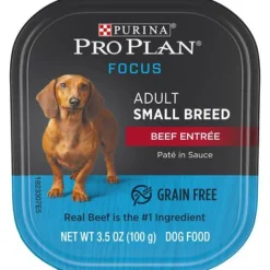 Purina Pro Plan Focus Chunks in Gravy Beef Pate Small-Breed Wet Dog Food Trays - 3.5 Oz - Case of 12