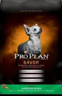Purina Pro Plan Savor Adult Shredded Blend Small Breed Chicken & Rice Formula Dry Dog Food