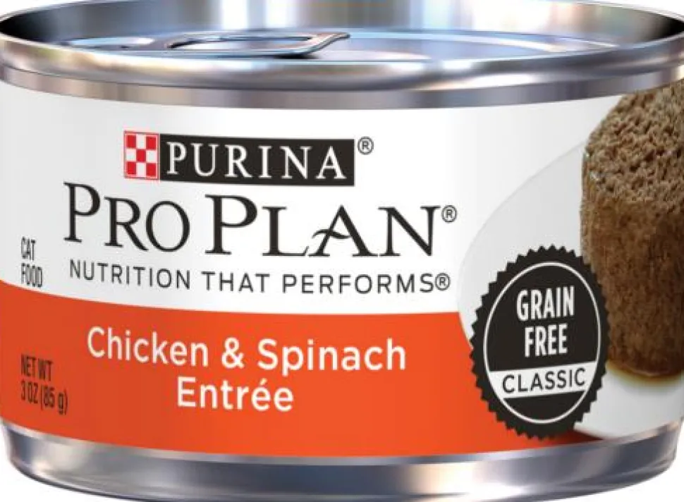 Purina Pro Plan Savor Chicken and Spinach Entrée Canned Cat Food - 3 Oz - Case of 24