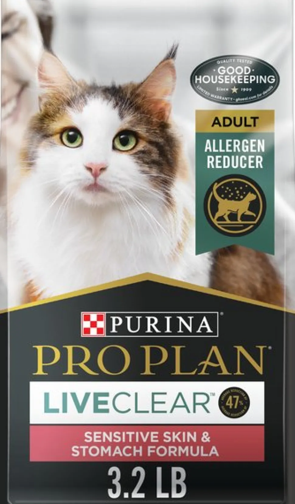Purina Pro Plan Sensitive Skin and Stomach with Probiotics Turkey and Oatmeal Dry Cat Food - 3.2 Lbs - Case of 6