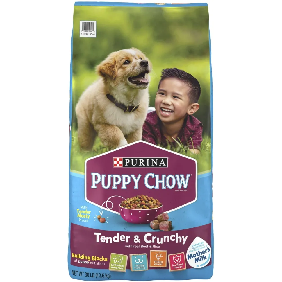 Purina Puppy Chow Tender and Crunchy High-Protein Beef and Rice Formula Puppy Dry Dog Food - 30 Lbs