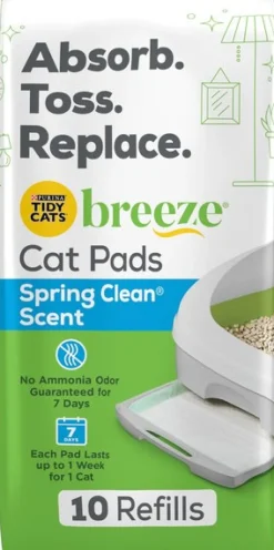 Purina Tidy Cats Breeze Pads Spring Clean Scented Refill Cat Litter Pads - 4 Count - 10 Pack
