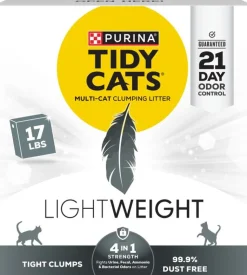 Purina Tidy Cats Lightweight 4-in-1 Strength Odor Control Clumping Clay Multi-Cat Litter - 17 Lbs