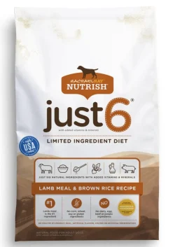 Rachael Ray Nutrish Just 6 Limited Ingredient Diet Lamb Meal & Brown Rice Recipe Dry Dog Food
