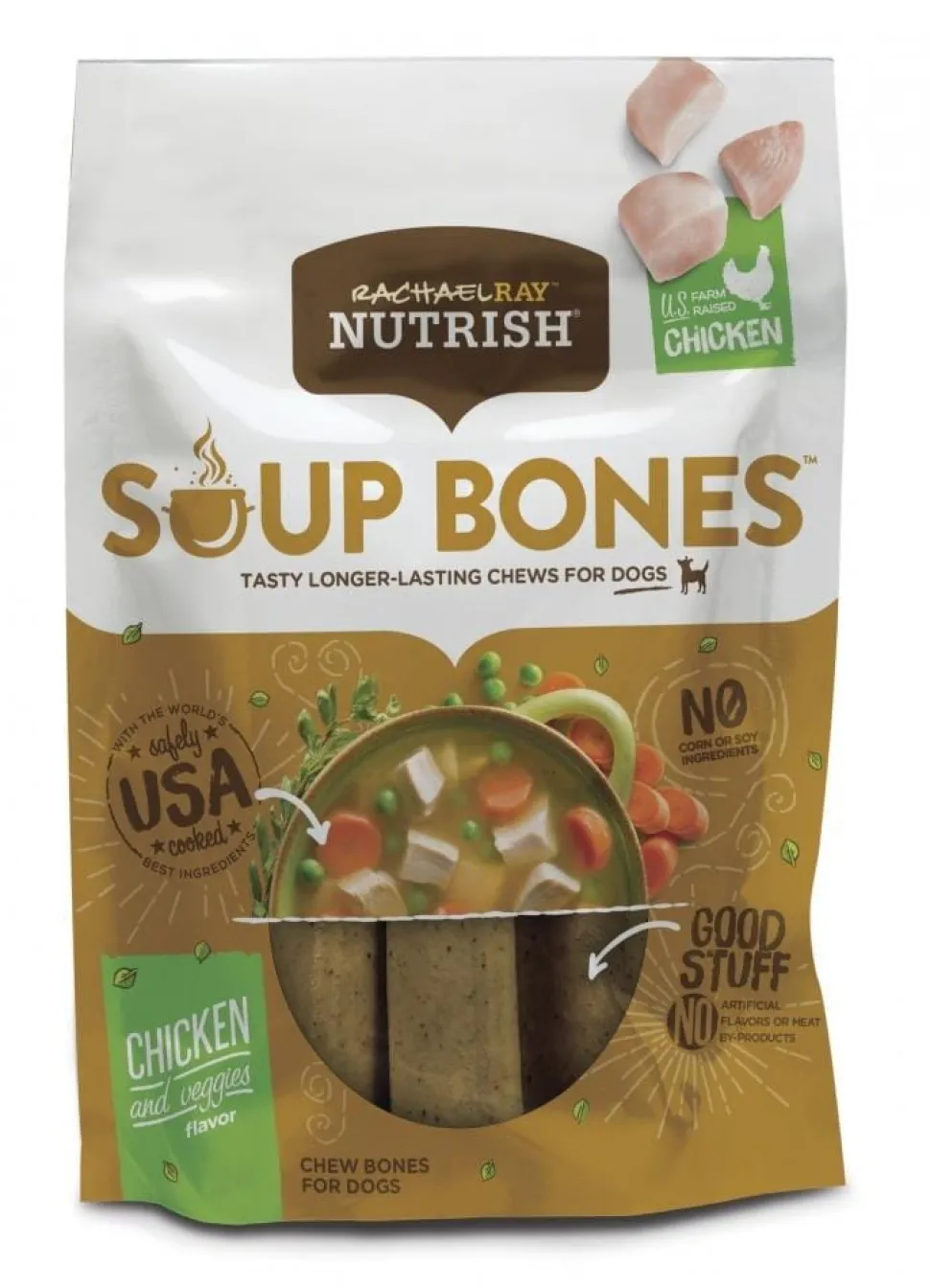 Rachael Ray Nutrish Soup Bones Chicken & Veggies Recipe Dog Treats