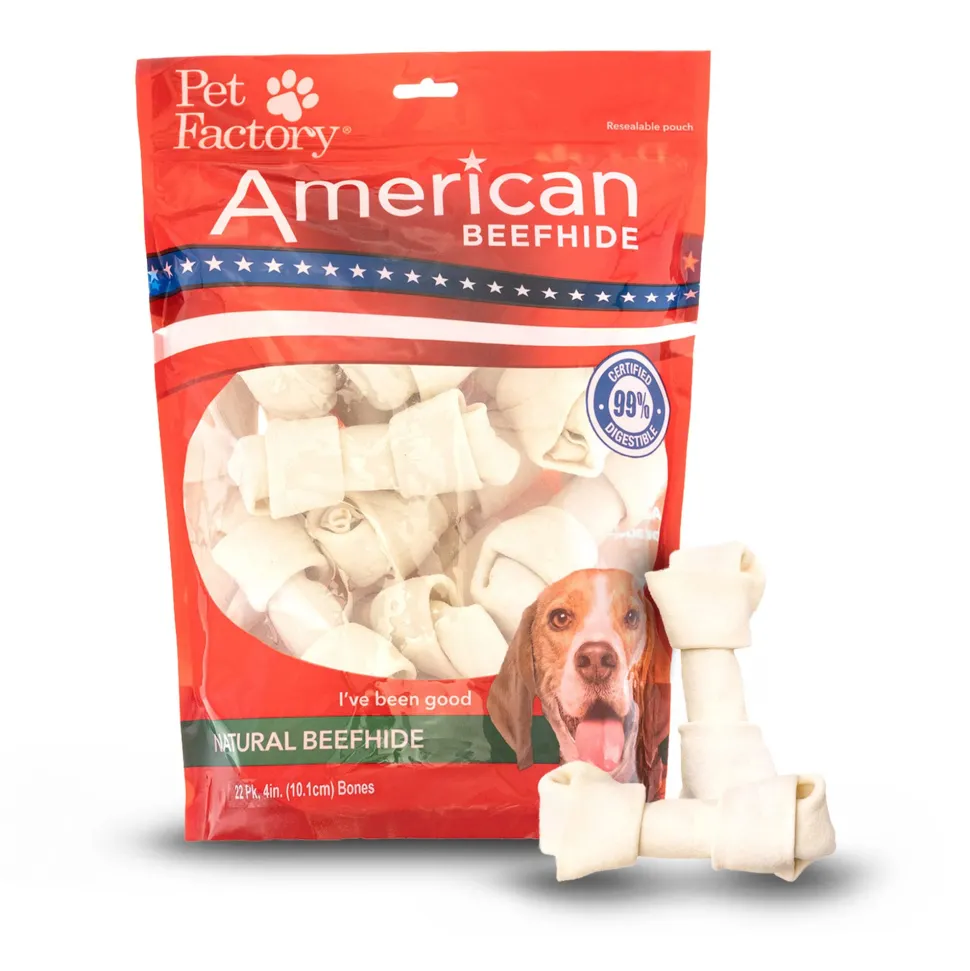 Rawhide Express Premium Knot Bone Natural Dog Chews - 4-5" Inches