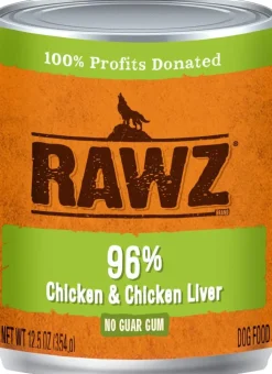 Rawz 96% Chicken & Liver Pate Canned Dog Food - 12.5 oz - Case of 12