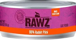 Rawz 96% Rabbit Pate Canned Cat Food - 5.5 oz - Case of 24
