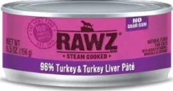 Rawz 96% Turkey & Liver Pate Canned Cat Food - 5.5 oz - Case of 24