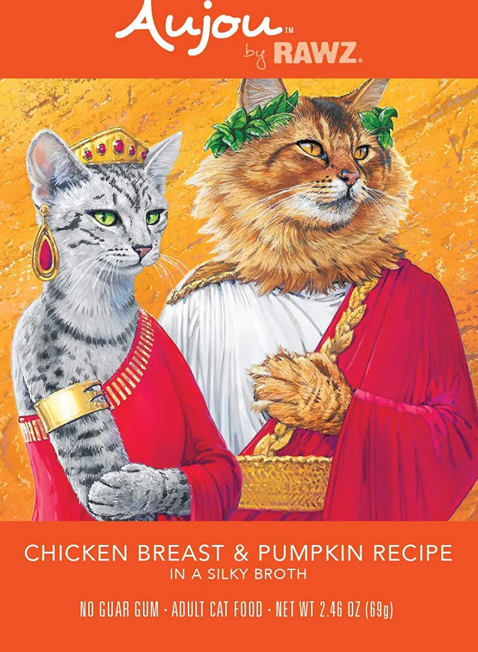 Rawz Aujou Chicken Breast & Pumpkin Pouch Shredded Wet Cat Food - 2.46 oz - Case of 8