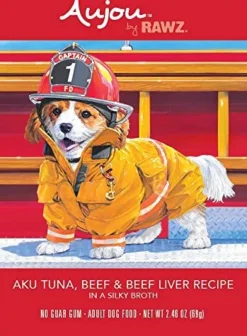 Rawz Dog Aujou Aku Tuna, Beef & Beef Liver Pouch Wet Dog Food - 2.46 oz - Case of 8