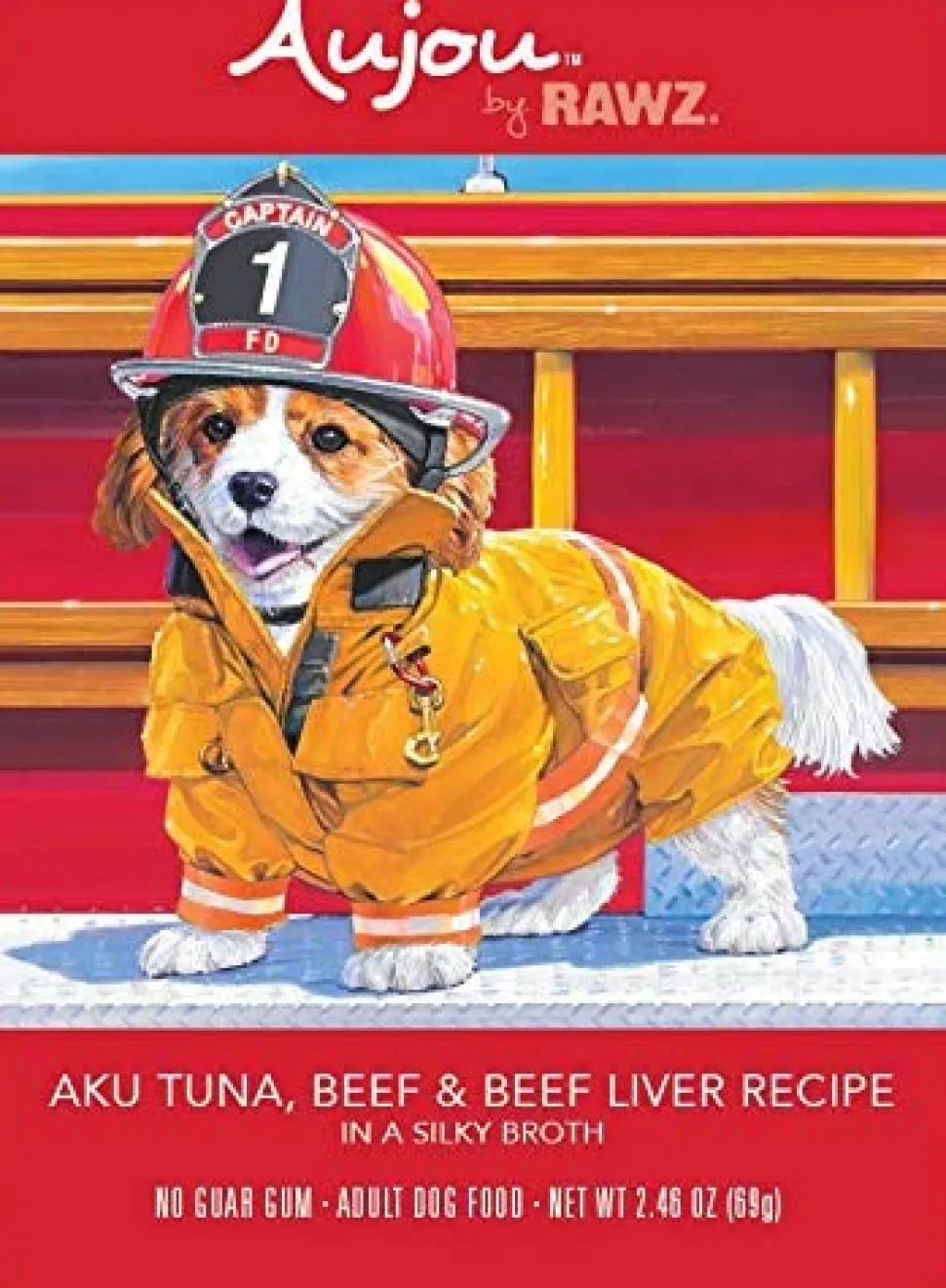 Rawz Dog Aujou Aku Tuna, Beef & Beef Liver Pouch Wet Dog Food - 2.46 oz - Case of 8