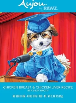 Rawz Dog Aujou Chicken Breast & Chicken Liver Pouch Wet Dog Food - 2.46 oz - Case of 8