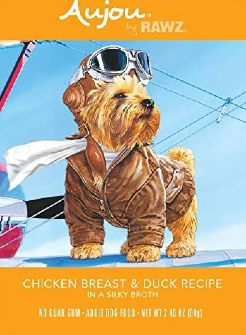 Rawz Dog Aujou Chicken Breast & Duck Pouch Wet Dog Food - 2.46 oz - Case of 8