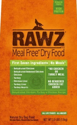 Rawz Meal Free Chicken & Turkey Dry Dog Food - 3.5 lb Bag