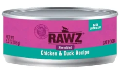 Rawz Shredded Chicken & Duck Canned Cat Food - 3 oz - Case of 18