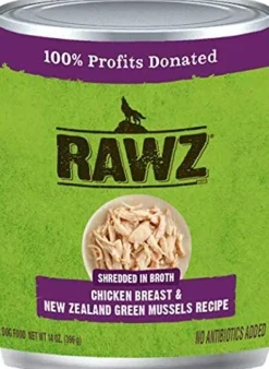 Rawz Shredded Chicken Breast & NZGM Canned Dog Food - 14 oz - Case of 12
