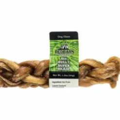 Red Barn Bully Stick Braided Natural Dog Chews - 12 Inches - 2 Pack - Case of 12