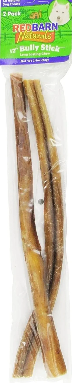 Red Barn Bully Stick Natural Dog Chews - 12 Inches - 2 Pack