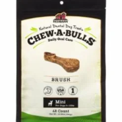 Red Barn Dog Chew-A-Bull Brush Dental Dog Chews - Mini - 48 Pack