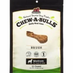 Red Barn Dog Chew-A-Bull Brush Dental Dog Chews - Medium - 12 Pack