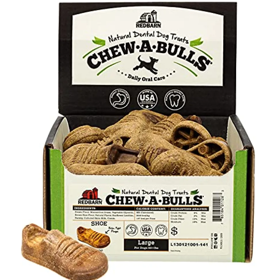 Red Barn Dog Chew-A-Bull Shoe Dental Dog Chews - Large - 25 Count