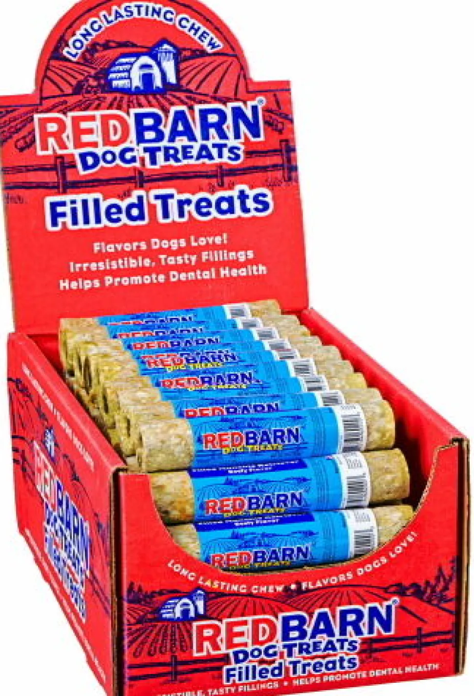 Red Barn Dog Filled Munchie Retreiver Beef Rawhide Dog Treats - 24 Count