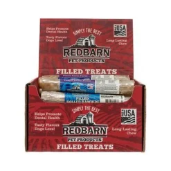 Red Barn Dog Filled Rawhide Peanut Butter Rawhide Dog Treats - 24 Count