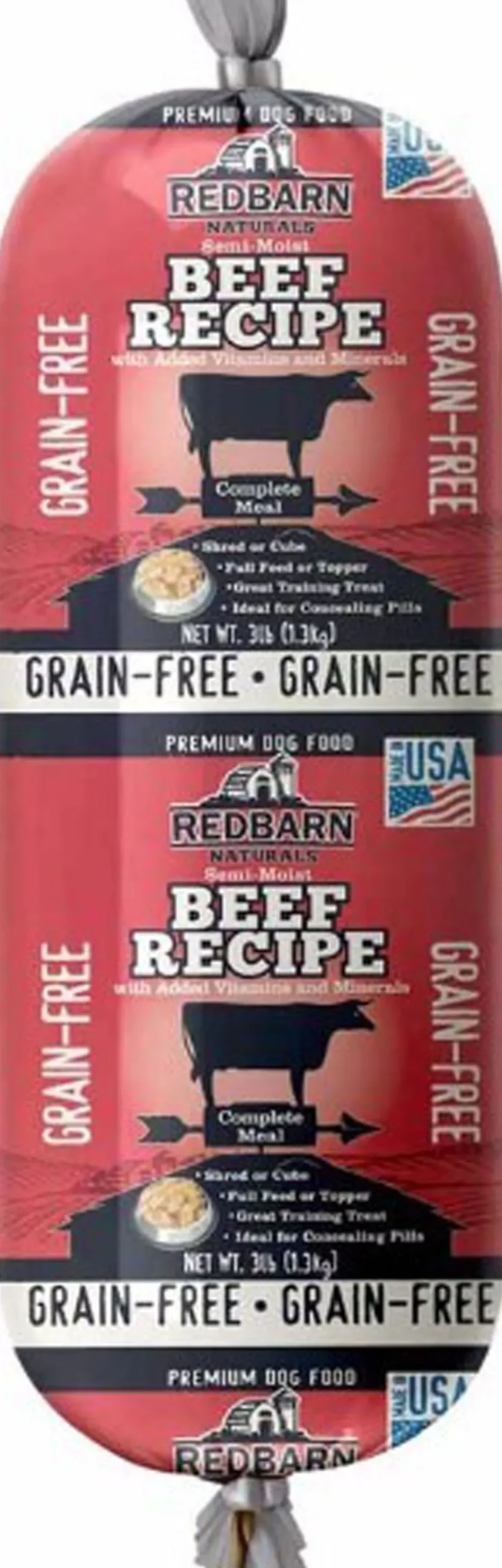 Red Barn Dog Grain-Free Beef Rolls - Large - 3 lbs