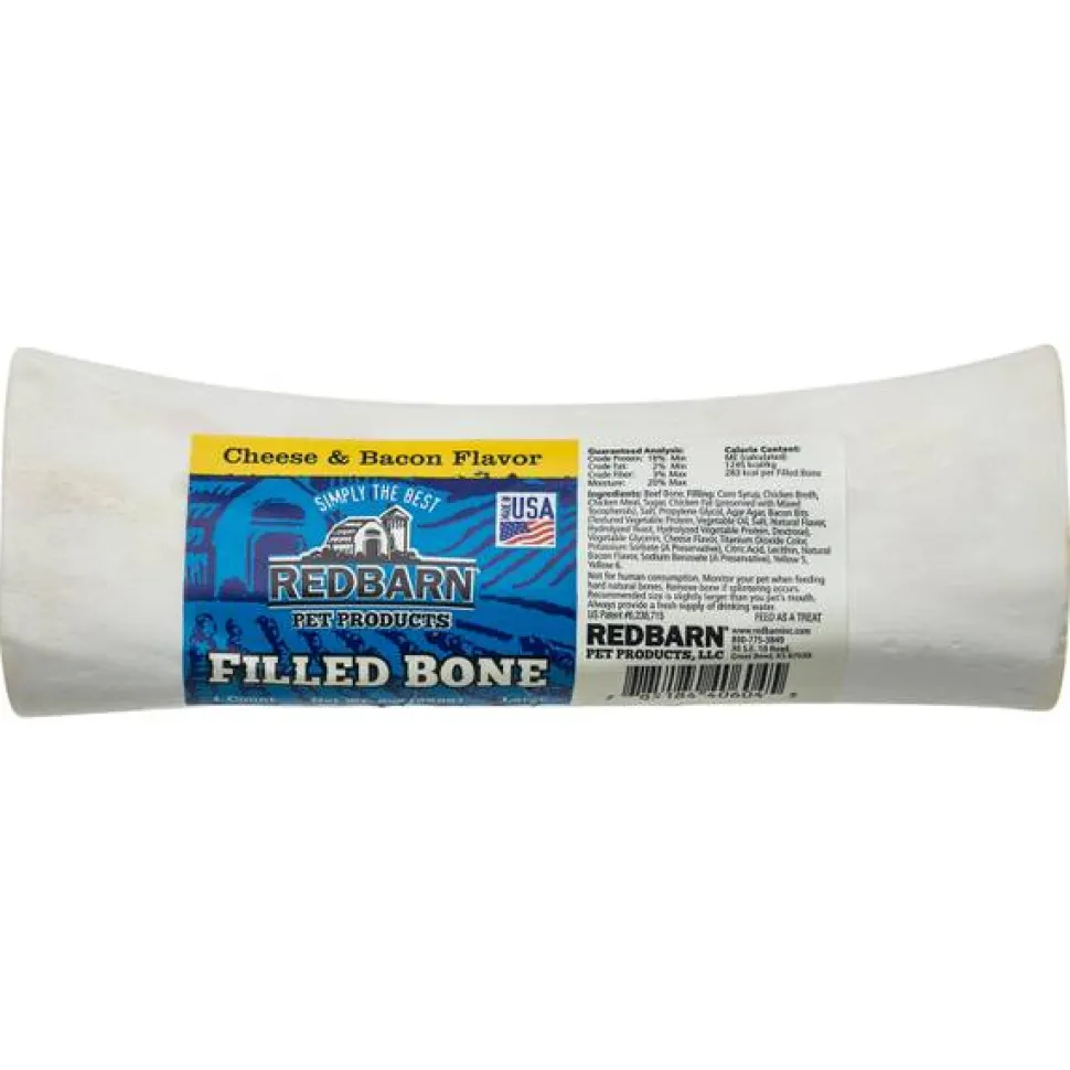 Red Barn Filled Bones Cheese Bacon Natural Dog Chews - Large - 15 Count