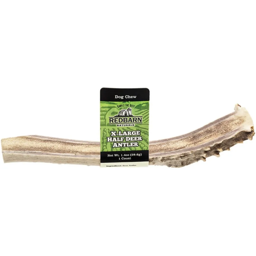 Red Barn Half Deer Antler Natural Dog Chews - 12 Count