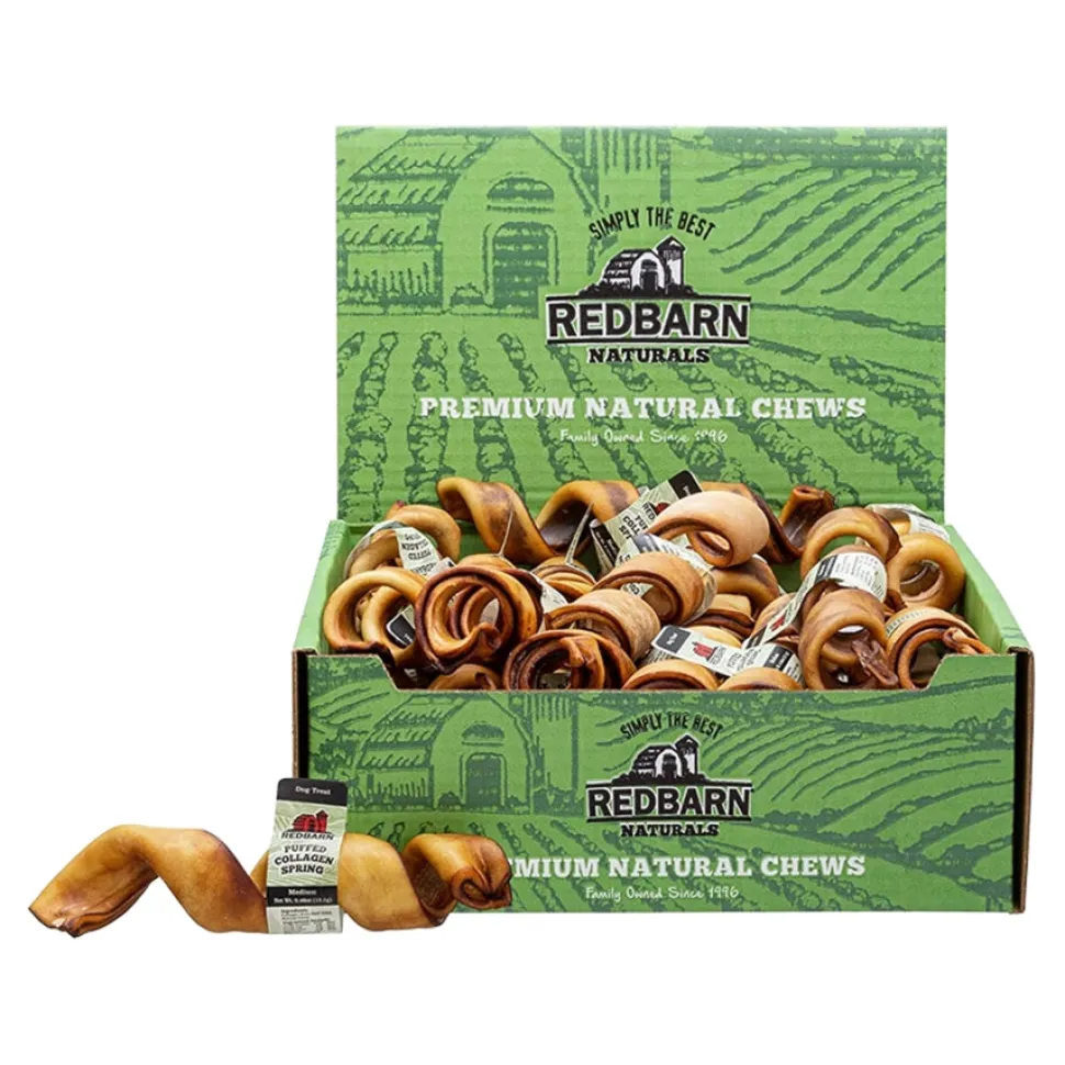 Red Barn Puffed Collagen Curly Springs Natural Dog Chews - 6-7 Inch - 25 Count
