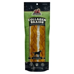 Red Barn Puffed Collagen Braided Natural Dog Chews - Large - 2 Pack