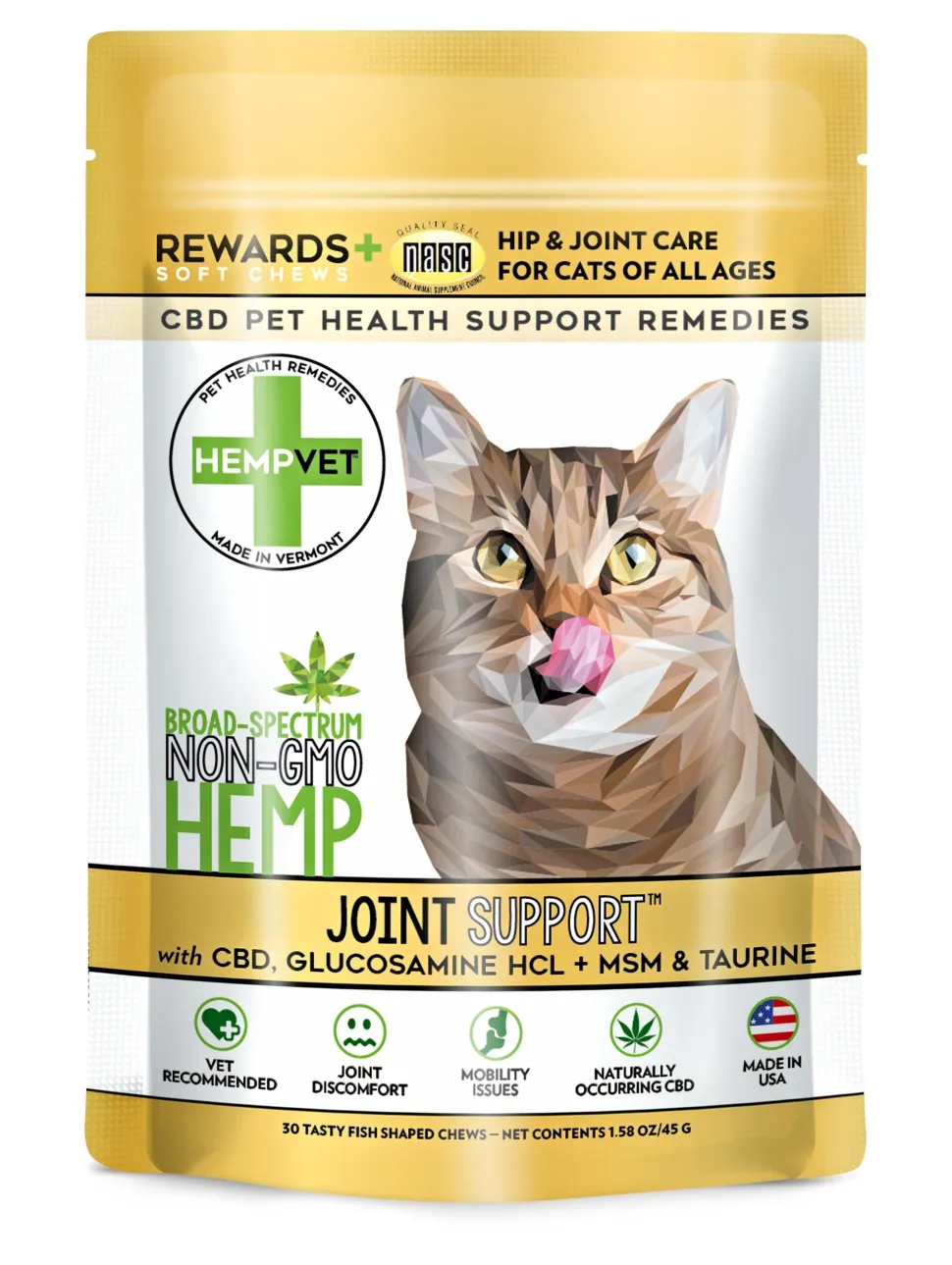 Reilly's Hempvet Joint and Mobility Soft Chew Cat Supplements - 1.58 Oz
