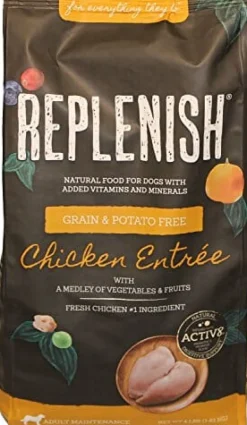 Replenish Grain-Free with Active 8 Dry Dog Food - Chicken - 24 Lbs
