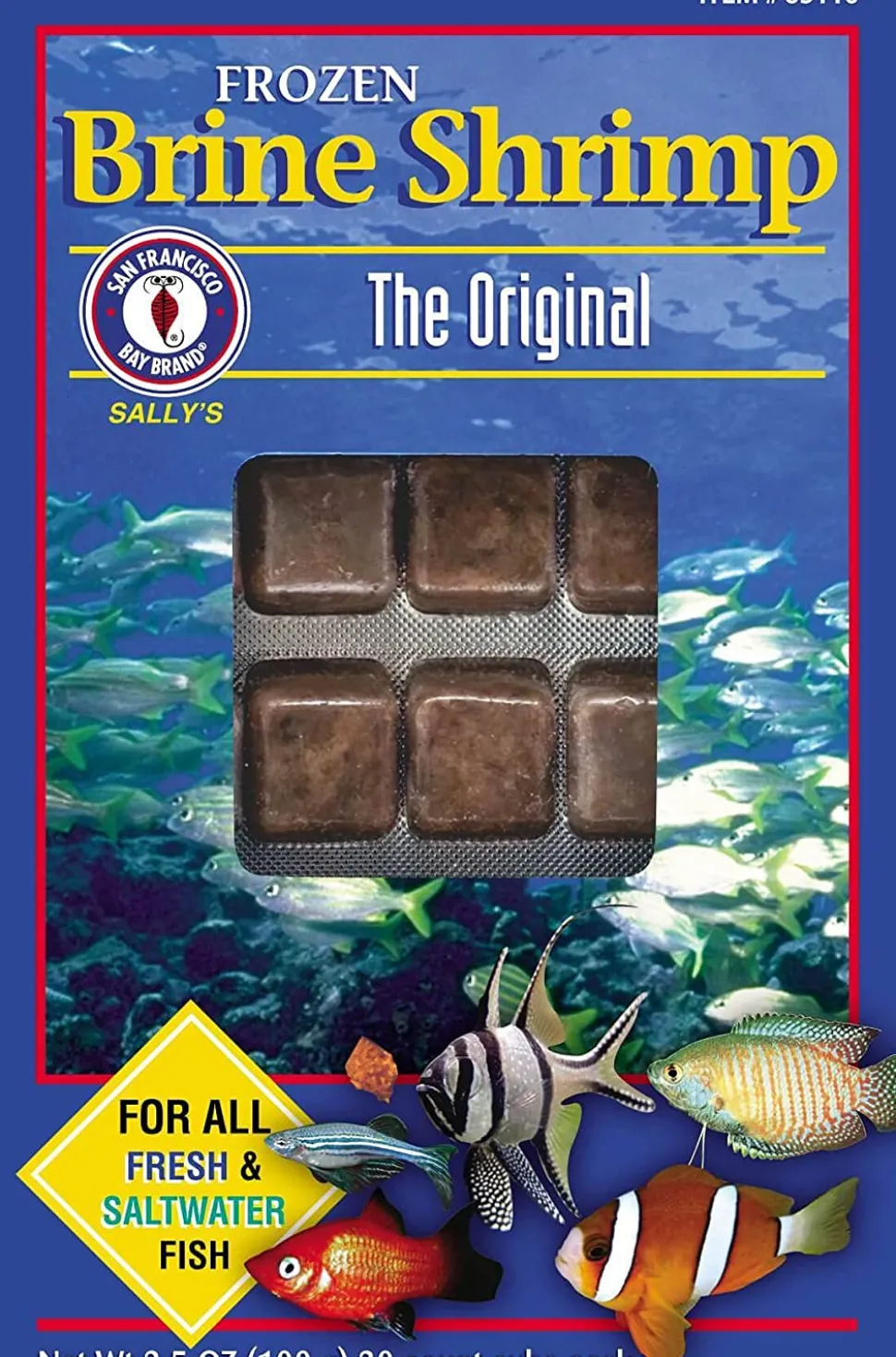 San Francisco Bay Brand Frozen Brine Shrimp - 30 Mini Cubes - 3.5 oz