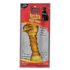 Savory Prime Beggar Bones Pork Skin, Chicken & Veggie Wraps Dog Treats - Large - 3.4 Oz