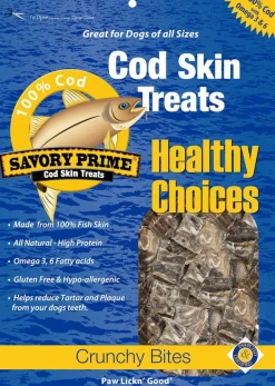 Savory Prime Cod Skin Crunchy Bites Dog Treats - 16 Oz