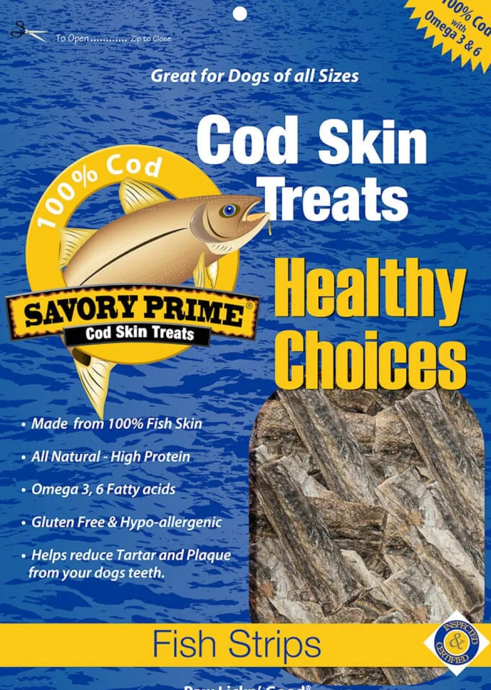 Savory Prime Cod Skin Strips Dog Treat - 4 Oz