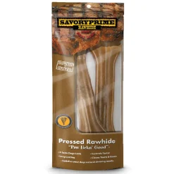 Savory Prime Pressed Rawhide Bones Bagged Natural - 8.5 in - 2 Pack