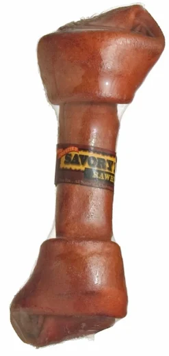 Savory Prime Supreme Knotted Rawhide Bones Bulk Beef - 8-9 in