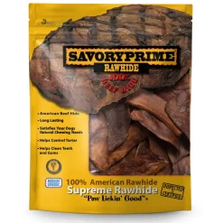 Savory Prime Supreme Rawhide Chips Beef - 1 lb